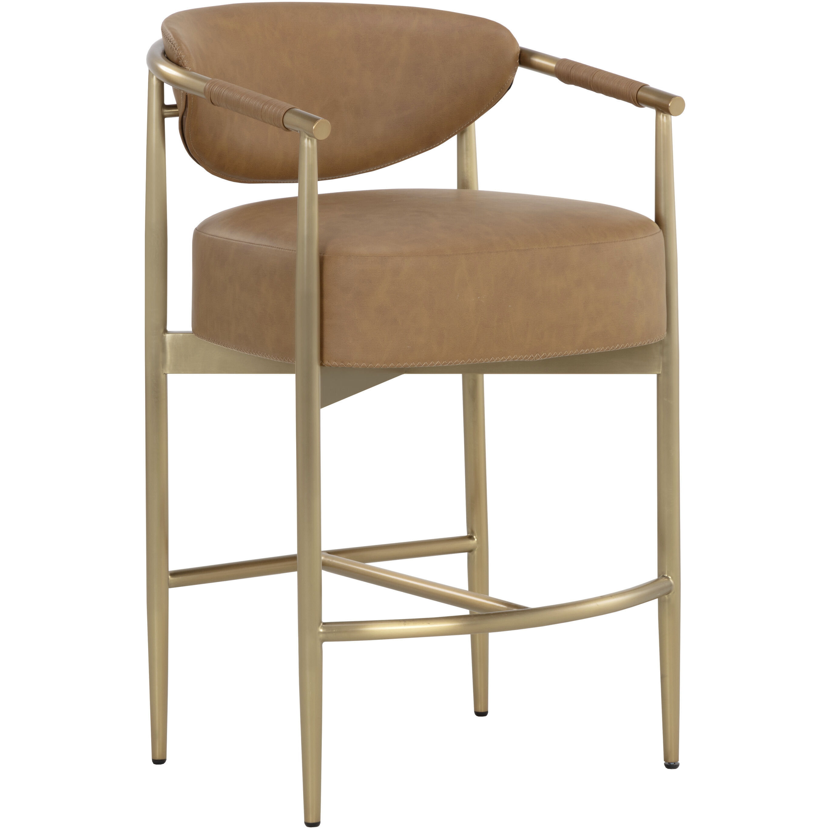 Heloise 36 inch Milliken Cognac Counter Stool